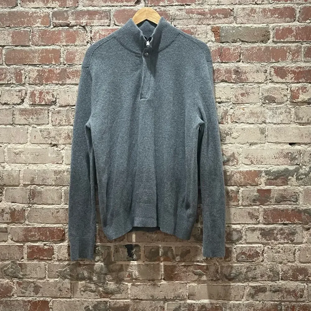 SPRING SALE! Banana Republic Gray Mens‎ Pullover 1/4 Zip Sweater Size Large